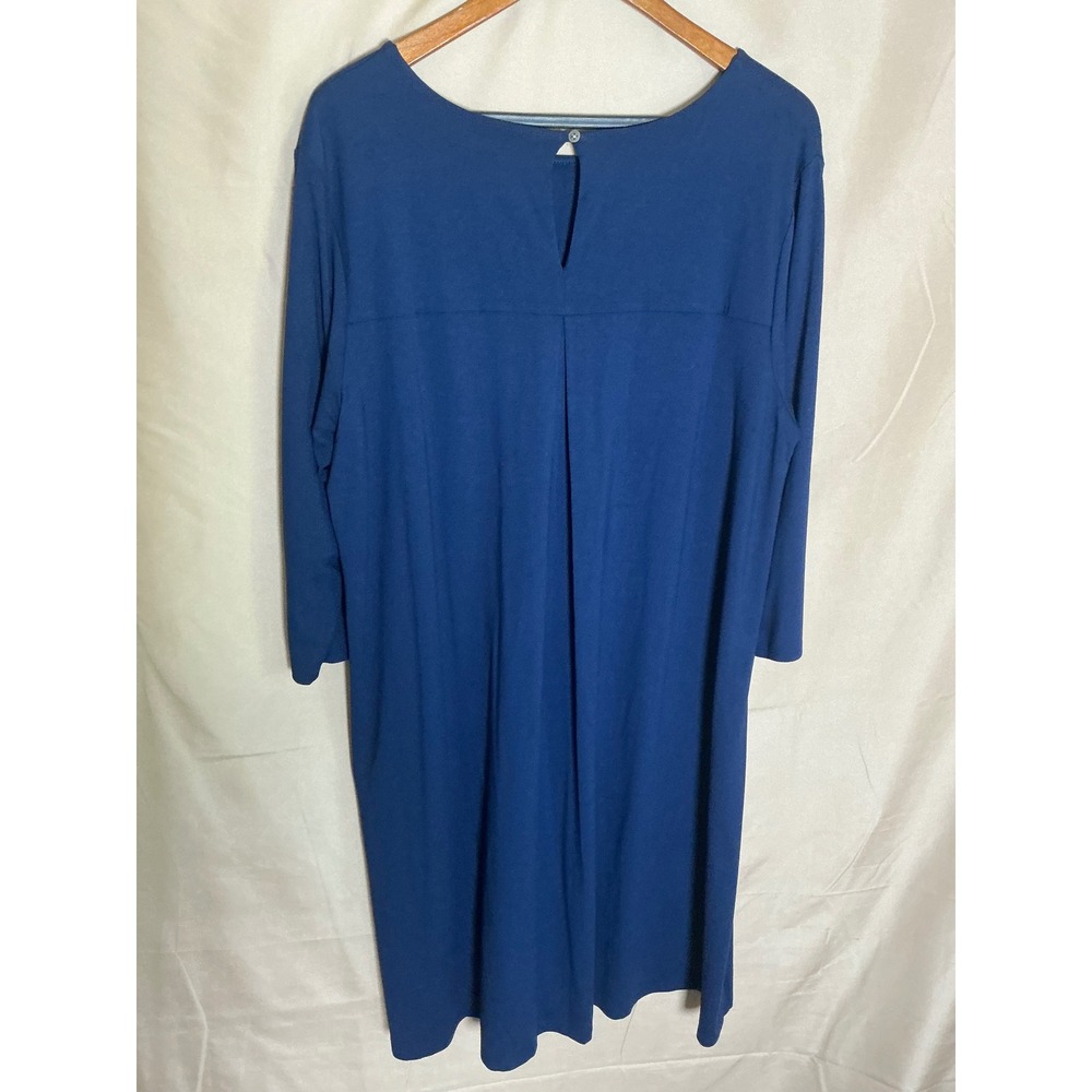 J. Jill Wearever Knit Dress Womens XL Navy Blue Excellent 3/4 Sleeve A-Line - Picture 5 of 11